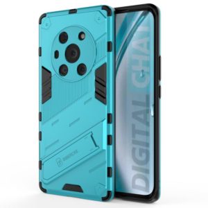 For Honor Magic3 Pro Punk Armor 2 in 1 PC + TPU Shockproof Case with Invisible Holder(Blue) (OEM)