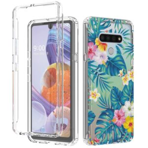 For LG Stylo 6 2 in 1 High Transparent Painted Shockproof PC + TPU Protective Case(Banana Leaf) (OEM)