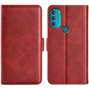 For Motorola Moto G71 5G Dual-side Magnetic Buckle Leather Phone Case(Red) (OEM)