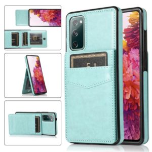 For Samsung Galaxy S20 FE Solid Color PC + TPU Protective Case with Holder & Card Slots(Green) (OEM)