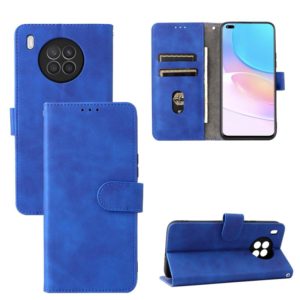 For Huawei nova 8i / Honor 50 Lite Skin Feel Magnetic Buckle Calf Texture PU Phone Case(Blue) (OEM)