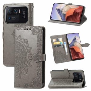 For Xiaomi Mi 11 Ultra Mandala Embossing Pattern Horizontal Flip Leather Case with Holder & Card Slots & Wallet & Lanyard(Gray) (OEM)