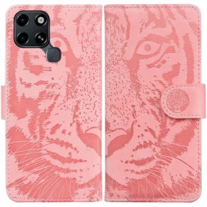 For Infinix Smart 6 Tiger Embossing Pattern Horizontal Flip Leather Phone Case(Pink) (OEM)