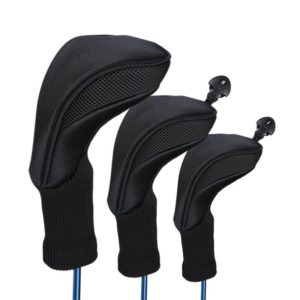 3 in 1 No.1 / No.3 / No.5 Clubs Protective Cover Golf Club Head Cover(Black) (OEM)
