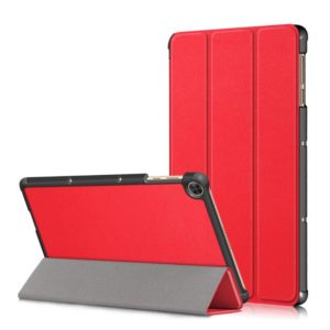 For Huawei Enjoy Tablet 2 10.1 inch / Honor Pad 6 10.1 inch Solid Color Horizontal Flip Leather Case with Three-folding Holder & Sleep / Wake-up Function(Red) (OEM)