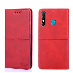 For Infinix Hot 8/Hot 8 Lite/Tecon Camon 12 Cow Texture Magnetic Horizontal Flip Leather Phone Case(Red) (OEM)