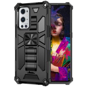 For OnePlus 9 Pro Shockproof TPU + PC Magnetic Protective Case with Holder(Black) (OEM)