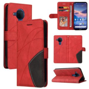 For Nokia 3.4 / 5.4 Dual-color Splicing Horizontal Flip PU Leather Case with Holder & Card Slots & Wallet(Red) (OEM)