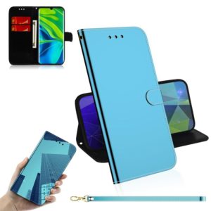 For Xiaomi Mi Note10 Pro Lmitated Mirror Surface Horizontal Flip Leather Case with Holder & Card Slots & Wallet & Lanyard(Blue) (OEM)