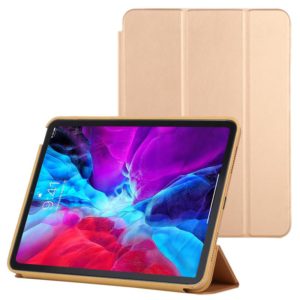 3-fold Horizontal Flip Smart Leather Case with Sleep / Wake-up Function & Holder For iPad Air 2022 / 2020 10.9(Gold) (OEM)