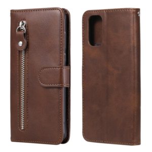 For OPPO Realme 7 Pro Fashion Calf Texture Zipper Horizontal Flip Leather Case with Holder & Card Slots & Wallet(Brown) (OEM)