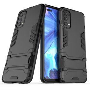 For OPPO Reno4 PC + TPU Shockproof Protective Case with Invisible Holder(Black) (OEM)