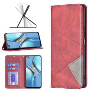 For Honor X20 Prismatic Invisible Magnetic Leather Phone Case(Red) (OEM)