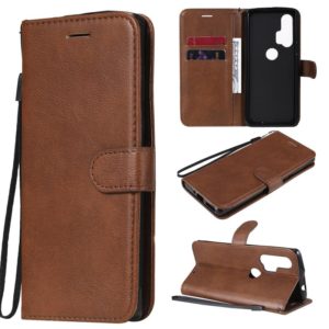 For Motorola Moto Edge+ Solid Color Horizontal Flip Protective Leather Case with Holder & Card Slots & Wallet & Photo Frame & Lanyard(Brown) (OEM)
