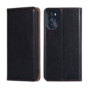 For Motorola Moto G 2022 Gloss Oil Solid Color Magnetic Leather Phone Case(Black) (OEM)