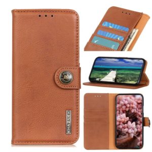 For Motorola Moto E40/E20/E30/Lenovo K14 Plus KHAZNEH Cowhide Texture Horizontal Flip Leather Phone Case(Brown) (OEM)