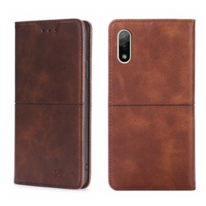 For Sony Xperia ACE II Cow Texture Magnetic Horizontal Flip Leather Phone Case(Dark Brown) (OEM)