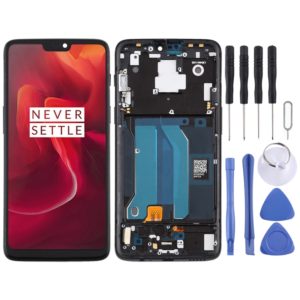 For OnePlus 6 A6000 TFT Material LCD Screen and Digitizer Full Assembly with Frame (Black) (OEM)