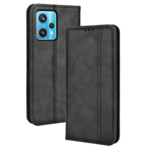 For OnePlus Nord CE 2 Lite 5G/OPPO Realme 9 Pro/9 5G Magnetic Buckle Retro Crazy Horse Leather Phone Case(Black) (OEM)