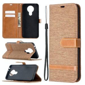 For Nokia 3.4 Color Matching Denim Texture Leather Case with Holder & Card Slots & Wallet & Lanyard(Brown) (OEM)