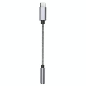 TA11-R1 USB-C / Type-C Male to 3.5mm Audio Female TPE Braid Earphone Adapter (Grey) (OEM)