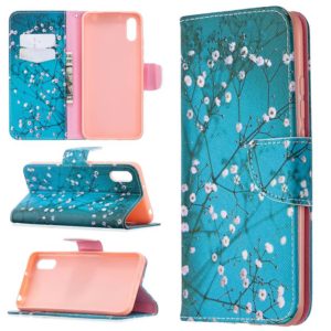 For Xiaomi Redmi 9A Colored Drawing Pattern Horizontal Flip Leather Case with Holder & Card Slots & Wallet(Plum Blossom) (OEM)