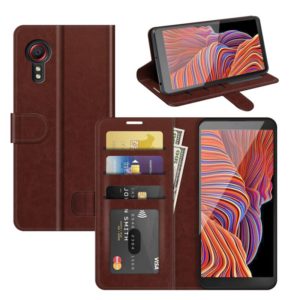 For Samsung Galaxy Xcover 5 / Xcover 5S R64 Texture Single Horizontal Flip Protective Case with Holder & Card Slots & Wallet& Photo Frame(Brown) (OEM)