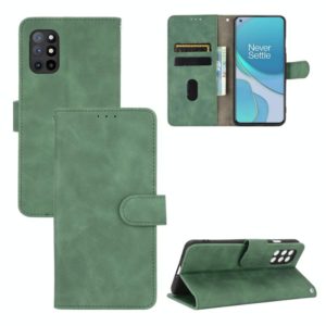 For OnePlus 8T Solid Color Skin Feel Magnetic Buckle Horizontal Flip Calf Texture PU Leather Case with Holder & Card Slots & Wallet(Green) (OEM)