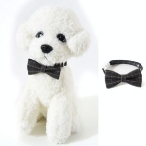 Pet Sub-Bow Tie Adjustable Cat Dog Collar Accessories, Style:Bowknot, Size:S 17-32cm(Gray) (OEM)
