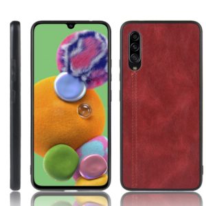 For Galaxy A90 5G Shockproof Sewing Cow Pattern Skin PC + PU + TPU Case(Red) (OEM)