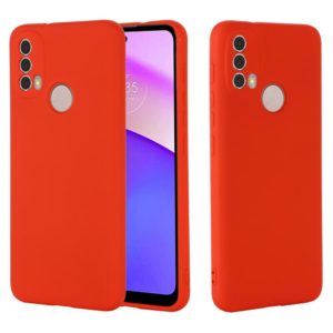 For Motorola Moto E20 / E30 / E40 Pure Color Liquid Silicone Shockproof Phone Case(Red) (OEM)
