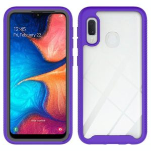 For Samsung Galaxy A20e Starry Sky Solid Color Series Shockproof PC + TPU Protective Case(Purple) (OEM)