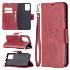 For Xiaomi Redmi Note 10 4G / Note 10S Retro Lambskin Texture Pure Color Horizontal Flip PU Leather Case with Holder & Card Slots & Wallet & Lanyard(Red) (OEM)
