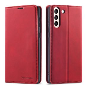 For Samsung Galaxy S21 5G Forwenw Dream Series Oil Edge Strong Magnetism Horizontal Flip Leather Case with Holder & Card Slots & Wallet & Photo Frame(Red) (Forwenw) (OEM)