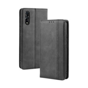 Magnetic Buckle Retro Crazy Horse Texture Horizontal Flip Leather Case for vivo iQOO Neo/S1/Y7S/Z5,with Holder & Card Slots & Photo Frame(Black) (OEM)