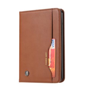 For kindle 2019 Knead Skin Texture Horizontal Flip Leather Case with Photo Frame & Holder & Card Slots & Wallet(Brown) (OEM)