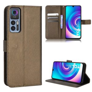 For TCL 30 5G / 30+ Diamond Texture Leather Phone Case(Brown) (OEM)