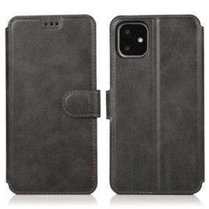 For iPhone 12 / 12 Pro Calf Texture Magnetic Buckle Horizontal Flip Leather Case with Holder & Card Slots & Wallet & Photo Frame(Black) (OEM)