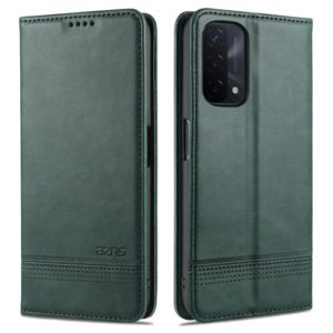 For OPPO A74 (5G) AZNS Magnetic Calf Texture Horizontal Flip Leather Case with Card Slots & Holder & Wallet(Dark Green) (AZNS) (OEM)