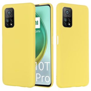 For Xiaomi Mi 10T / 10T Pro 5G / Redmi K30T / Redmi K30S Pure Color Liquid Silicone Shockproof Full Coverage Case(Yellow) (OEM)
