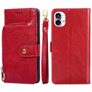 For Nothing Phone 1 Zipper Bag Leather Phone Case(Red) (OEM)