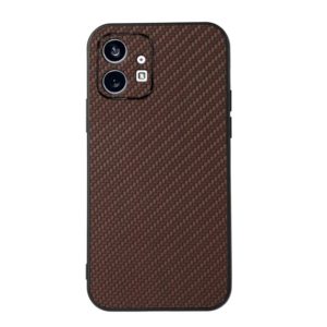For Nothing Phone 1 Carbon Fiber Texture PU Phone Case(Brown) (OEM)
