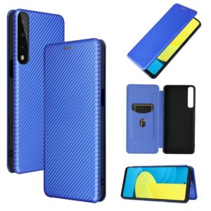 For LG Stylo 7 Carbon Fiber Texture Horizontal Flip TPU + PC + PU Leather Case with Card Slot(Blue) (OEM)