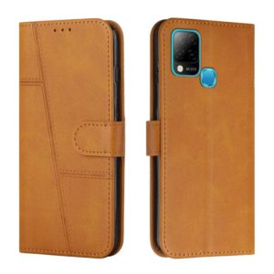 For Infinix Hot 10S / 10T / 10S NFC Stitching Calf Texture Buckle Leather Phone Case(Yellow) (OEM)