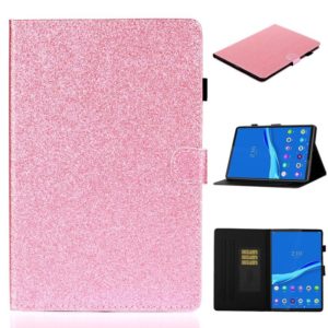 For Samsung Galaxy Tab A8 10.5 2021 Varnish Glitter Powder Leather Tablet Case(Pink) (OEM)