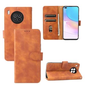 For Huawei nova 8i / Honor 50 Lite Skin Feel Magnetic Buckle Calf Texture PU Phone Case(Brown) (OEM)