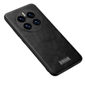 For Huawei Mate 50 Pro SULADA Shockproof TPU + Handmade Leather Protective Phone Case(Black) (SULADA) (OEM)