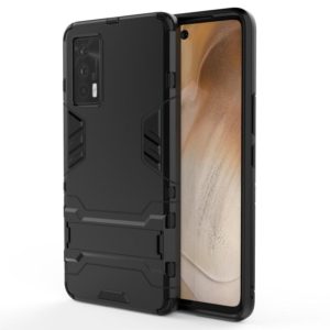 For vivo iQOO Neo5 PC + TPU Shockproof Protective Case with Holder(Black) (OEM)
