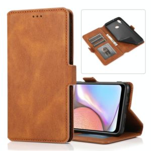 For Samsung Galaxy A10s Retro Magnetic Closing Clasp Horizontal Flip Leather Case with Holder & Card Slots & Photo Frame & Wallet(Brown) (OEM)