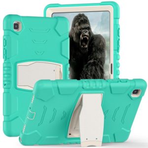 For Samsung Galaxy Tab A7 T500 3-Layer Protection Screen Frame + PC + Silicone Shockproof Combination Case with Holder(Mint Green) (OEM)